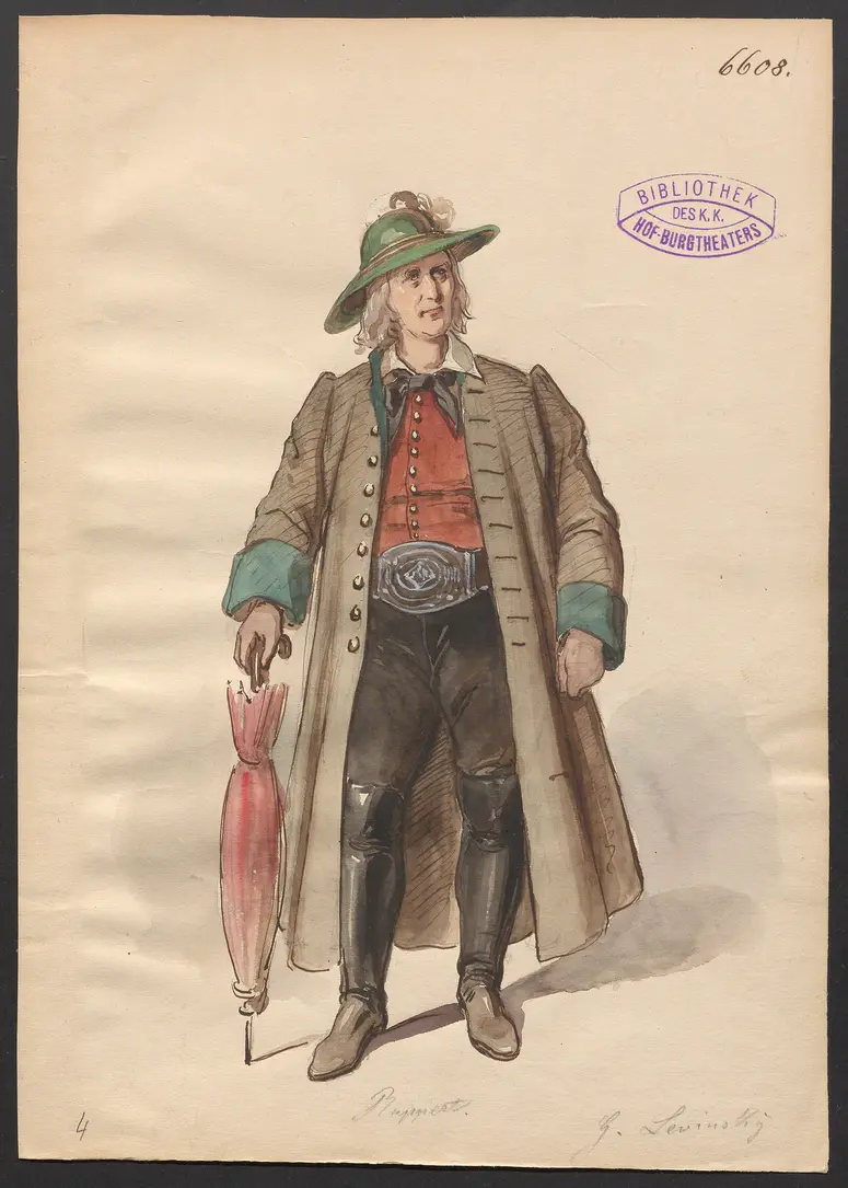 Der Goldbauer, Titel der Serie: Figurinen des k.k. Hof-Burgtheaters