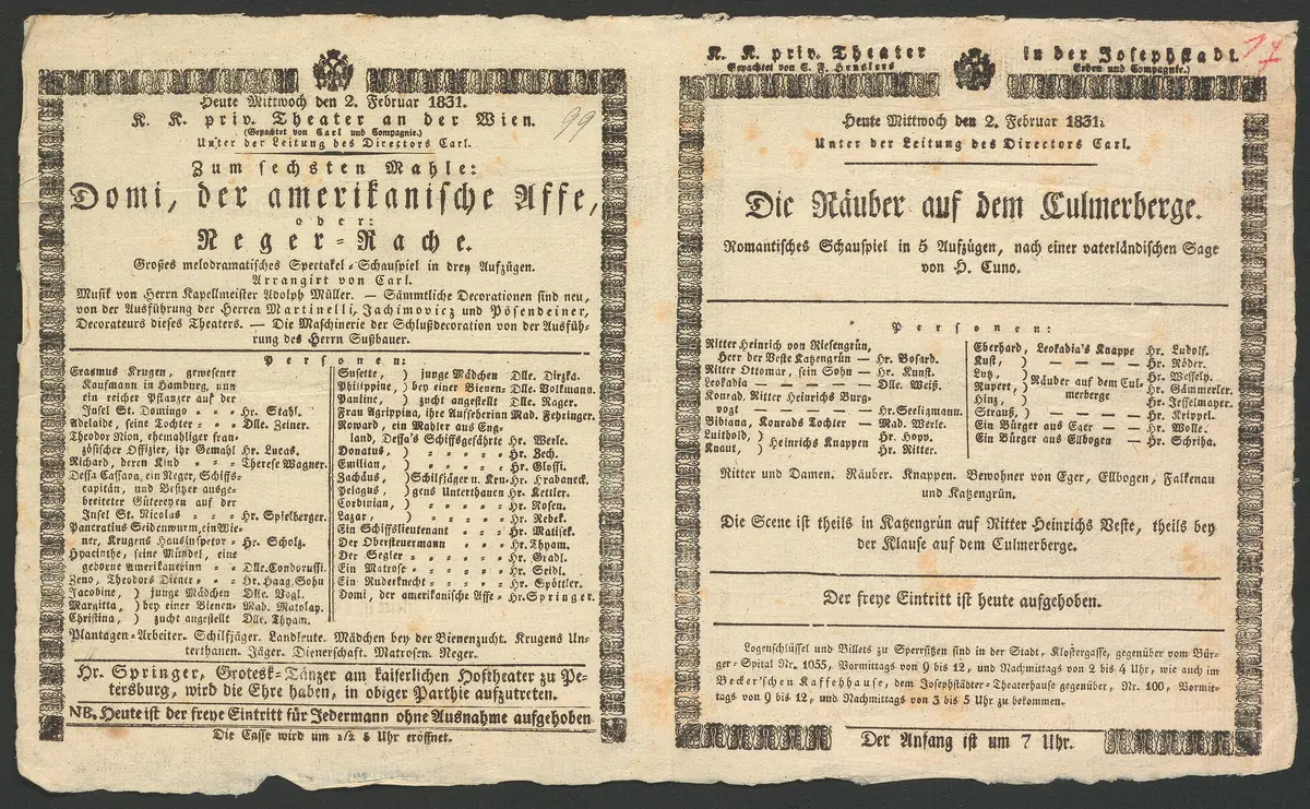Domi, der amerikanische Affe, oder Neger-Rache, Die Räuber auf dem Culmerberge