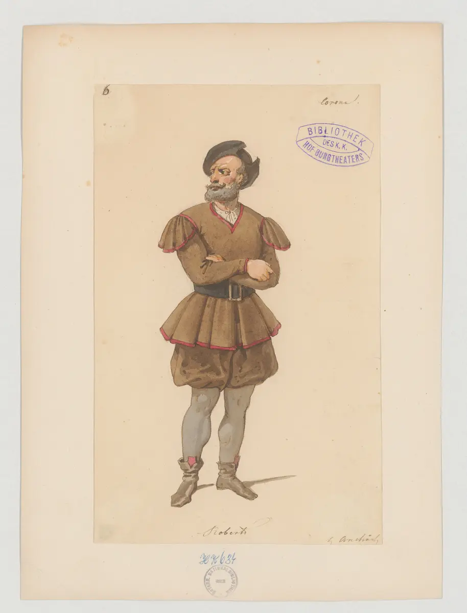 Corona von Saluzzo, Titel der Serie: Figurinen des k.k. Hof-Burgtheaters