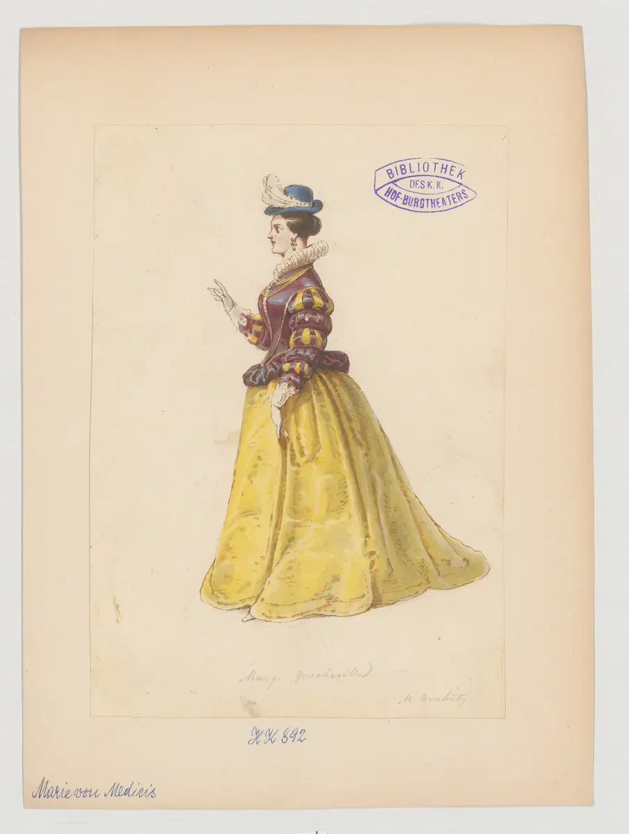 Marie von Medicis, Titel der Serie: Figurinen des k.k. Hof-Burgtheaters