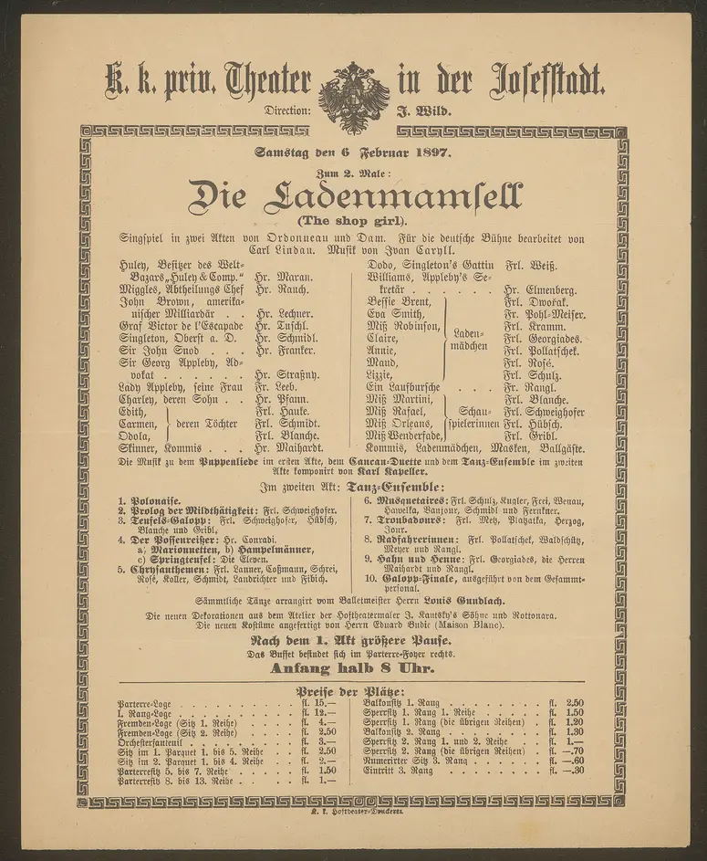 Die Ladenmamsell, The shop girl