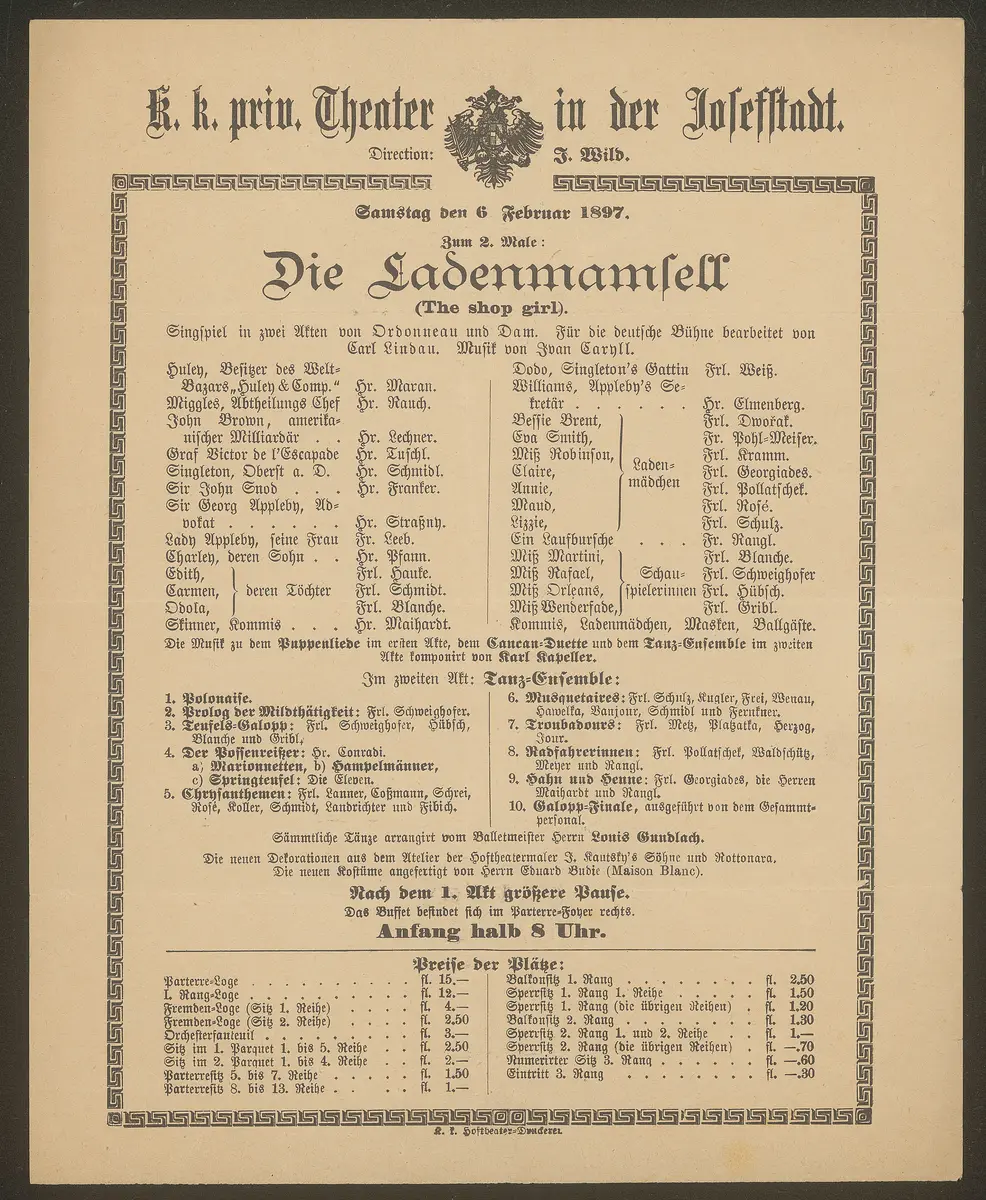 Die Ladenmamsell, The shop girl