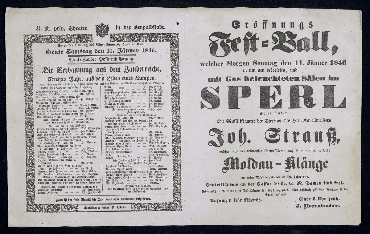 Die Verbannung aus dem Zauberreiche, oder: Dreißig Jahre aus dem Leben eines Lumpen, Eröffnungs Fest-Ball [...] im SPERL