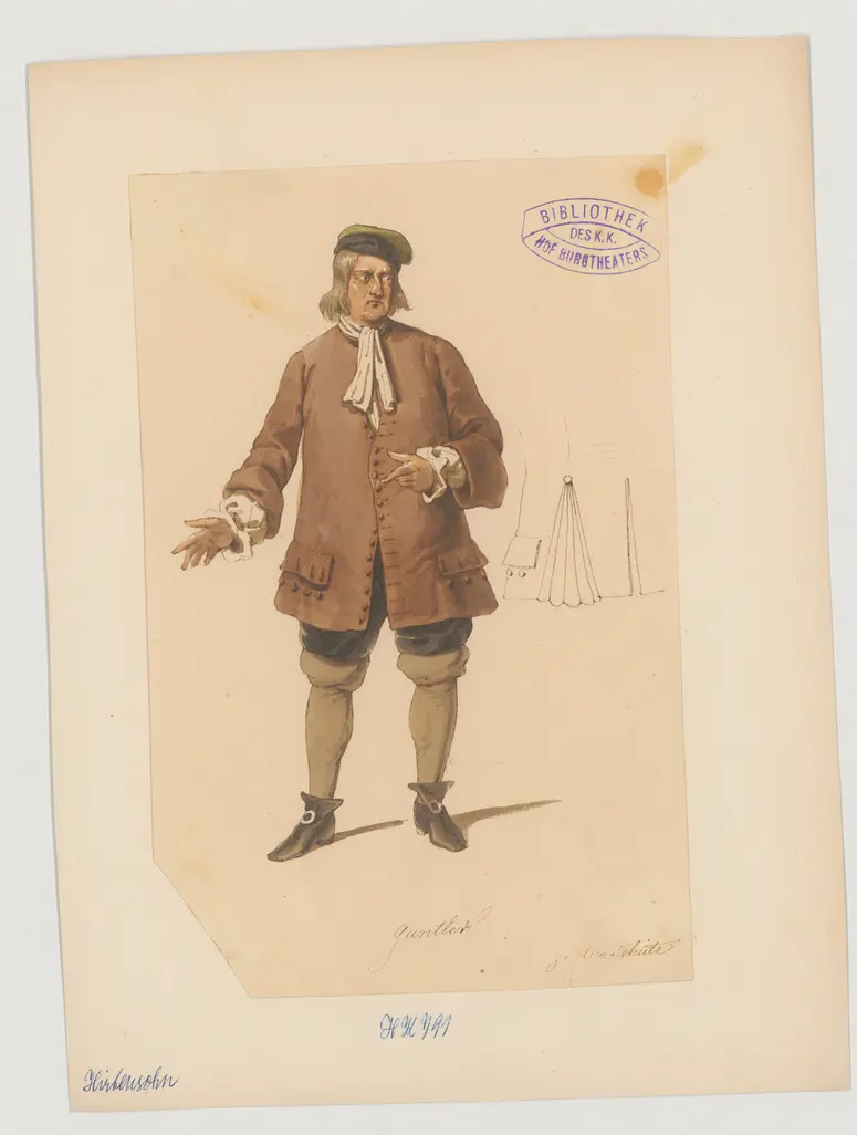 Der Hirtensohn, Titel der Serie: Figurinen des k.k. Hof-Burgtheaters