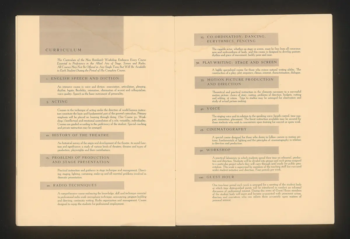 Max Reinhardt Workshop of Stage, Screen and Radio in Hollywood