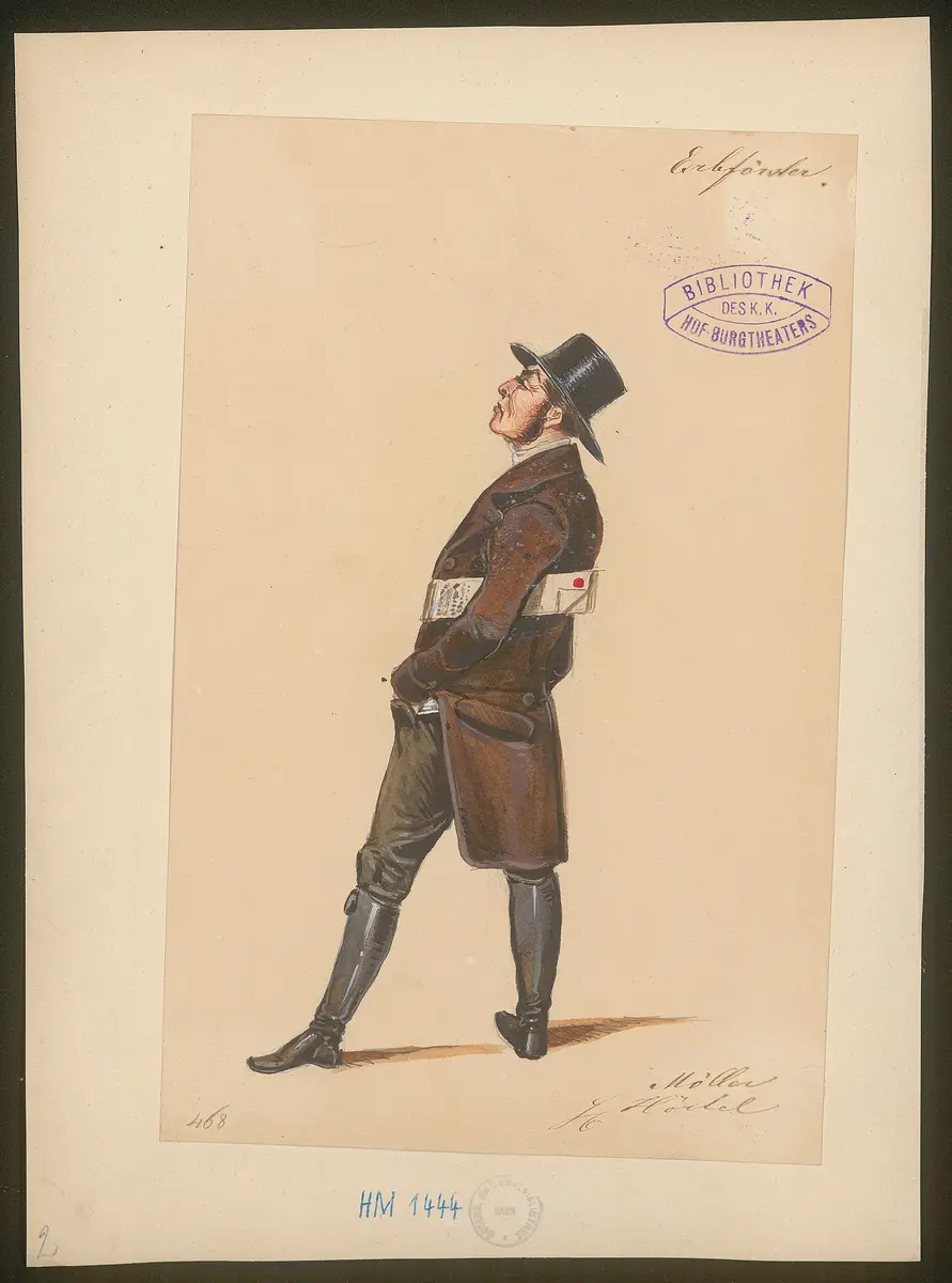 Der Erbförster, Titel der Serie: Figurinen des k.k. Hof-Burgtheaters