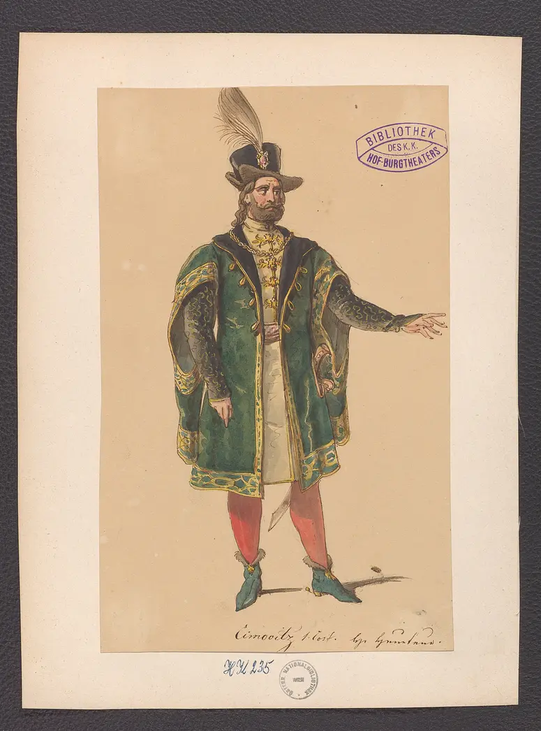 Cimburga von Masovien, Titel der Serie: Figurinen des k.k. Hof-Burgtheaters