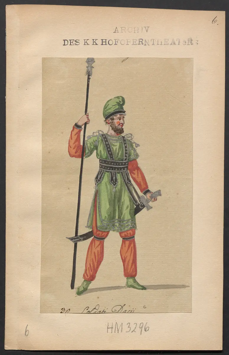 Trajan in Dazien, Originaltitel: Traiano in Dacia, Titel der Serie: Figurinen des k.k. Hofoperntheaters
