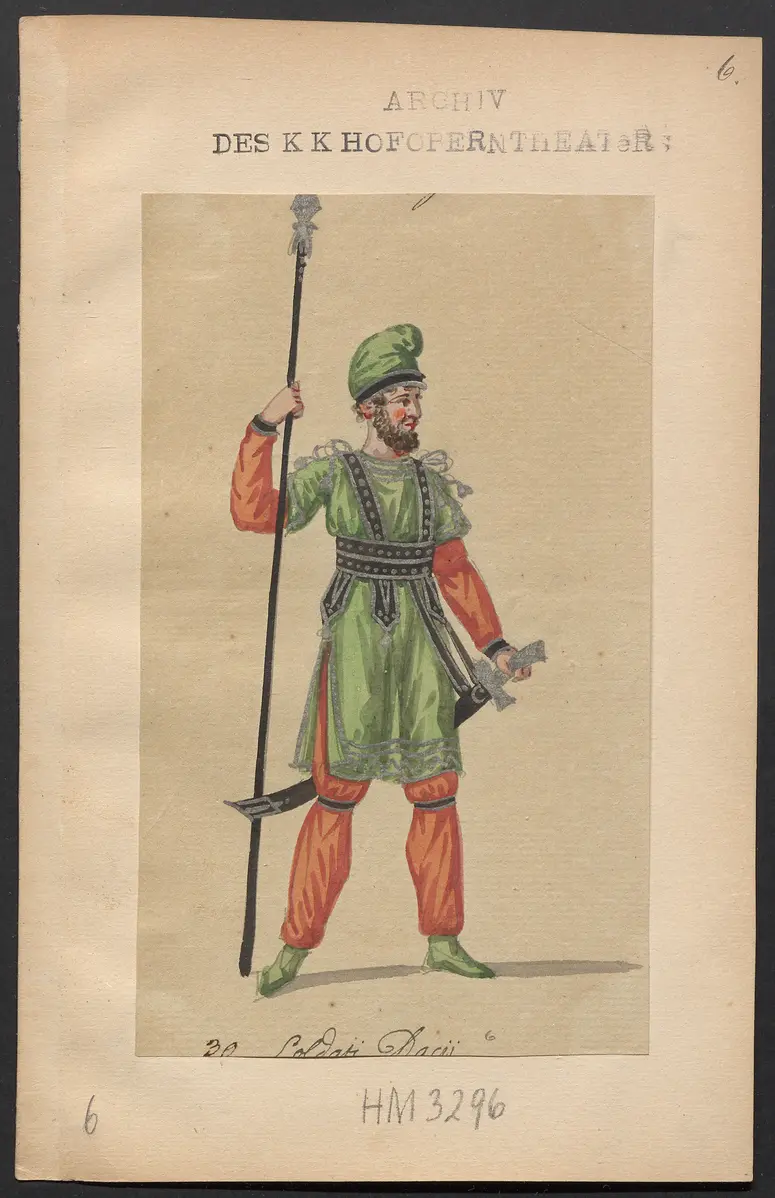 Trajan in Dazien, Originaltitel: Traiano in Dacia, Titel der Serie: Figurinen des k.k. Hofoperntheaters