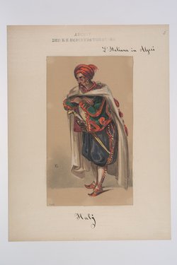 Die Italienerin in Algier, Originaltitel: L'italiana in Algeri, Titel der Serie: Figurinen des k.k. Hofoperntheaters
