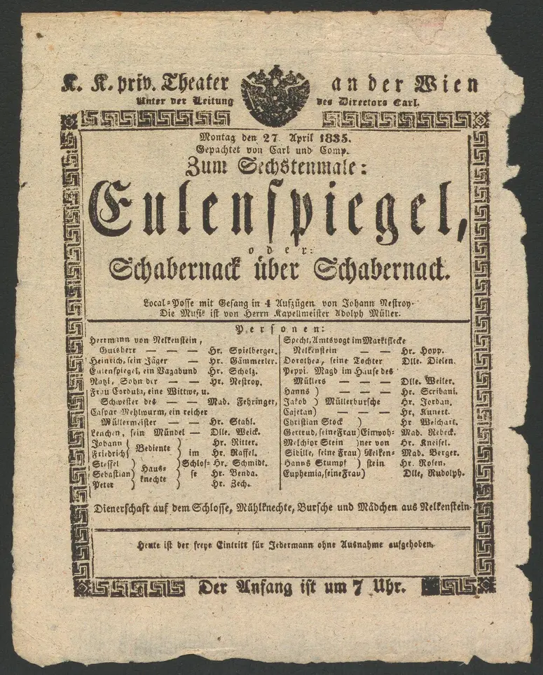 Eulenspiegel, oder Schabernack über Schabernack