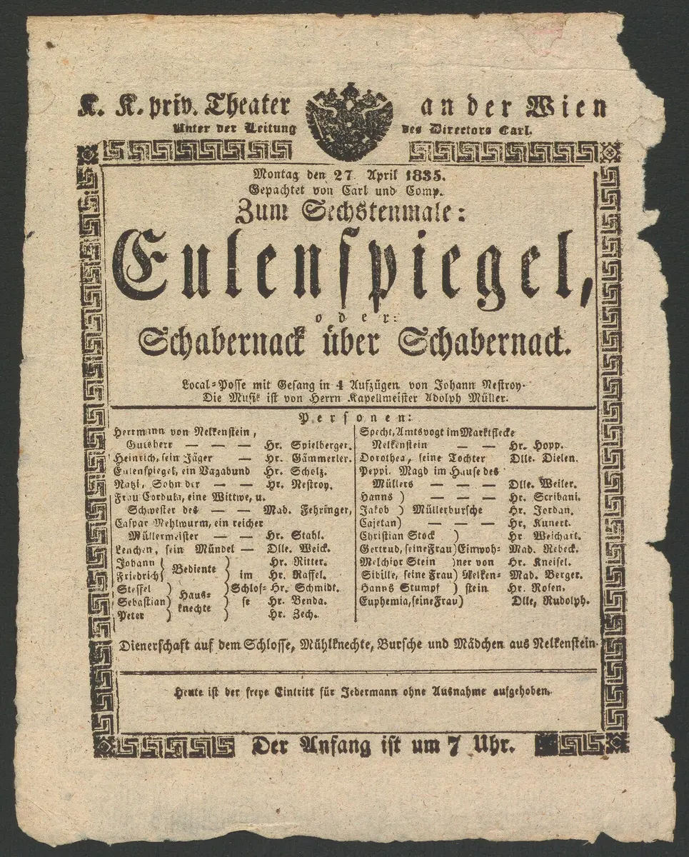 Eulenspiegel, oder Schabernack über Schabernack