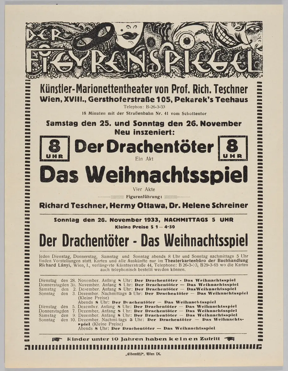 Der Figurenspiegel, Verweis auf Stücktitel: Der Drachentöter, Verweis auf Stücktitel: Das Weihnachtsspiel