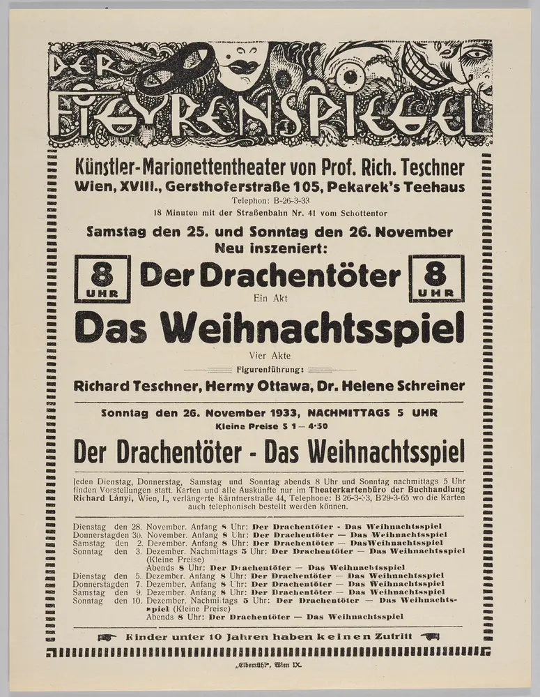 Der Figurenspiegel, Verweis auf Stücktitel: Der Drachentöter, Verweis auf Stücktitel: Das Weihnachtsspiel
