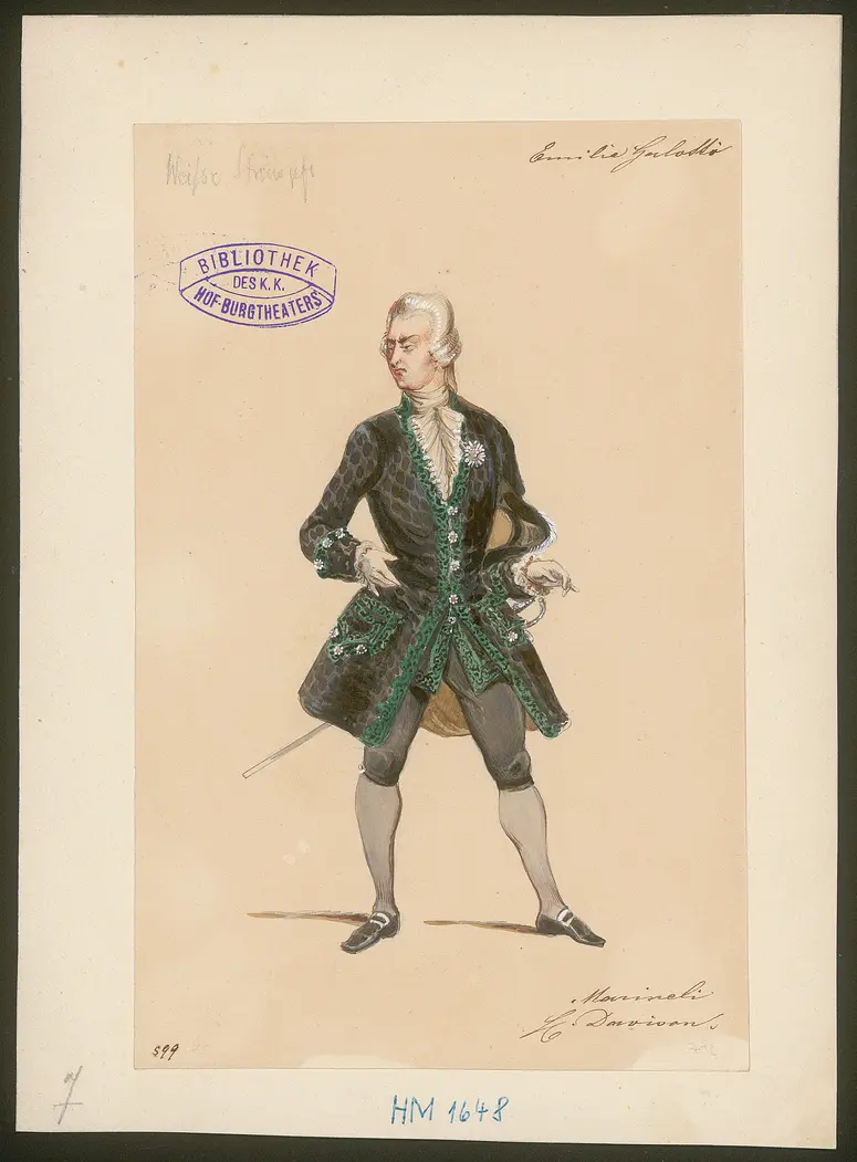 Emilia Galotti, Titel der Serie: Figurinen des k.k. Hof-Burgtheaters