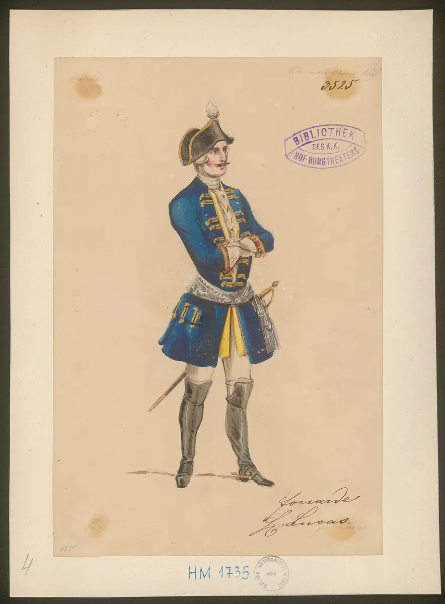 Wie man Häuser baut, Titel der Serie: Figurinen des k.k. Hof-Burgtheaters