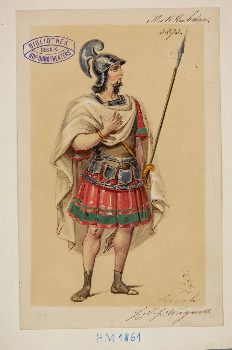 Die Makkabäer, Titel der Serie: Figurinen des k.k. Hof-Burgtheaters