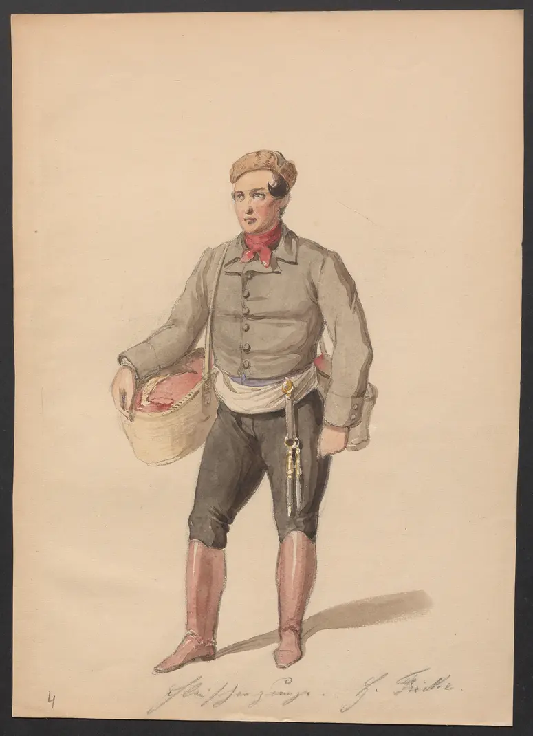 Die Dienstboten, Titel der Serie: Figurinen des k.k. Hof-Burgtheaters
