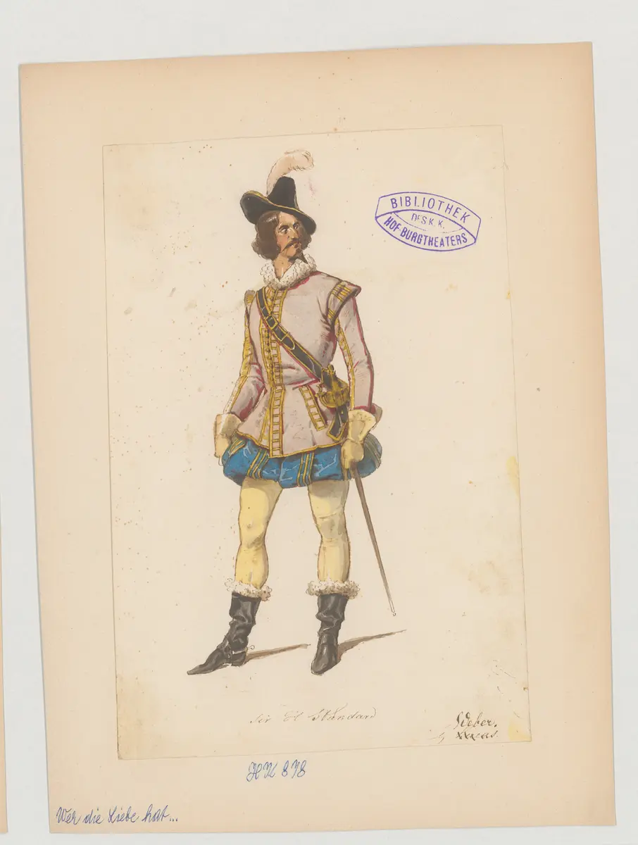 Wer die Liebe hat, führt die Braut heim, Titel der Serie: Figurinen des k.k. Hof-Burgtheaters