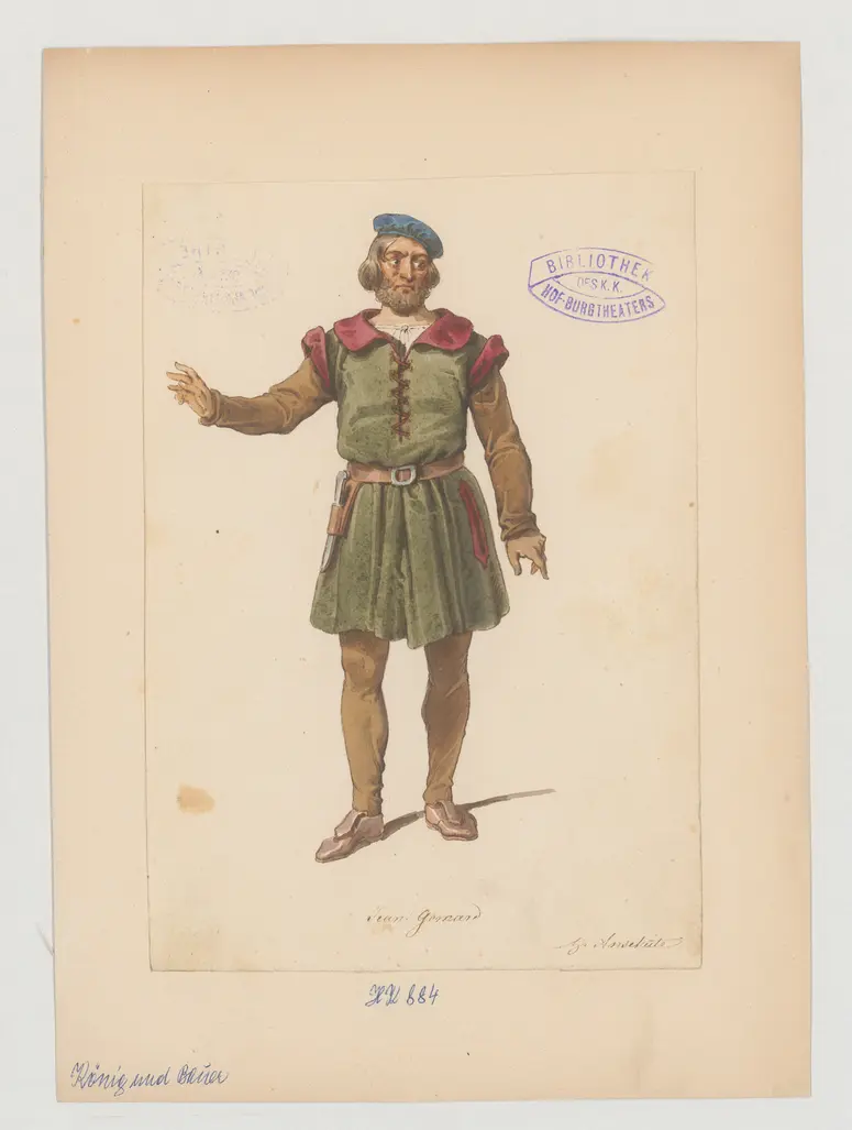 König und Bauer, Titel der Serie: Figurinen des k.k. Hof-Burgtheaters