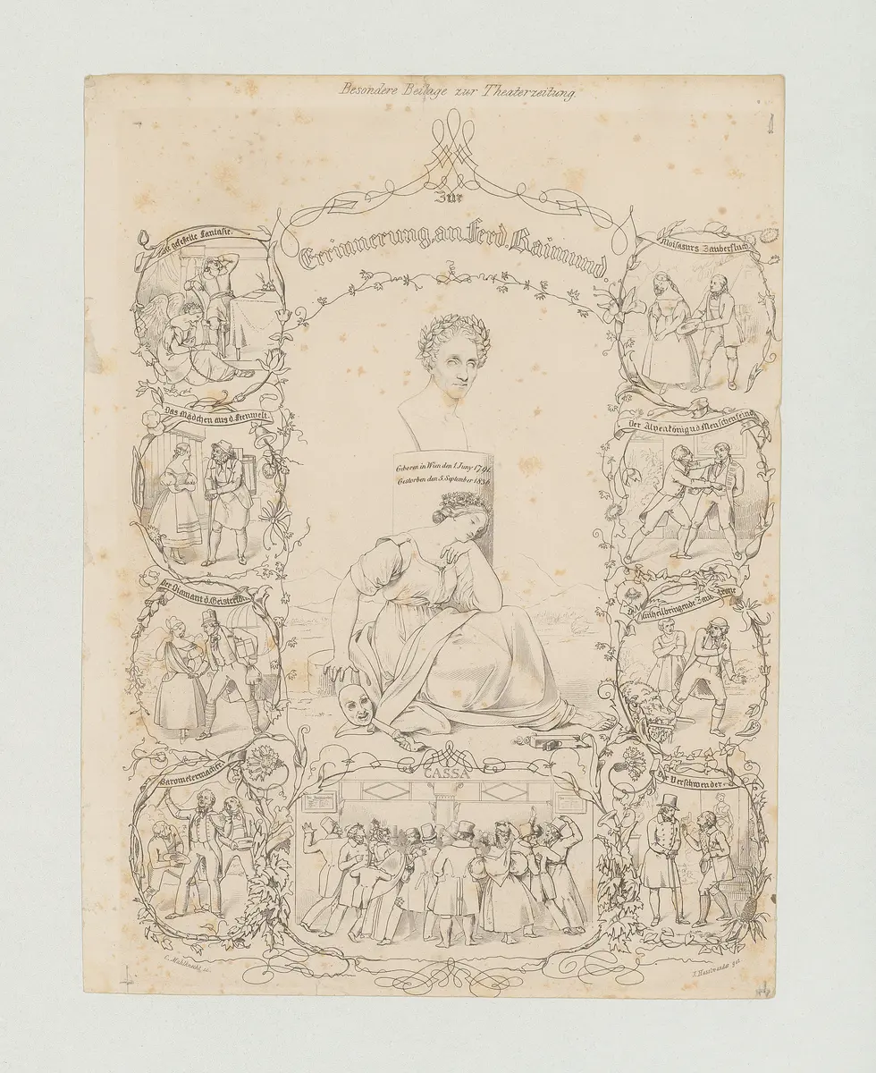 Ferdinand Raimund, Titel der Serie: Besondere Bild-Beilage, Name der Zeitschrift: Wiener Theaterzeitung