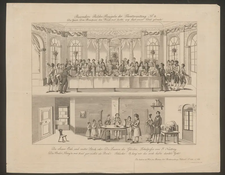 Zu ebener Erde und erster Stock, Titel der Serie: Besondere Bilder-Beygabe, Name der Zeitschrift: Wiener Theaterzeitung