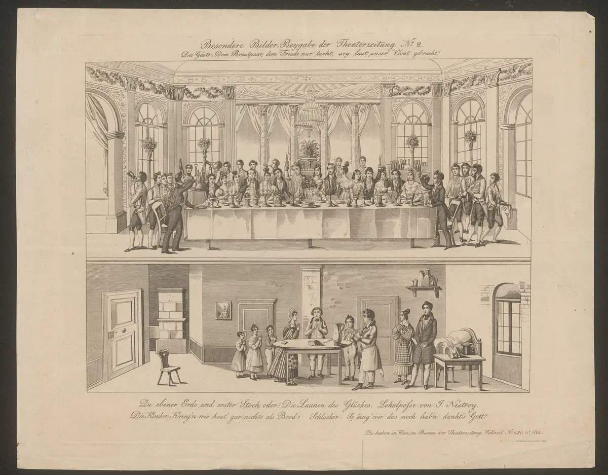 Zu ebener Erde und erster Stock, Titel der Serie: Besondere Bilder-Beygabe, Name der Zeitschrift: Wiener Theaterzeitung
