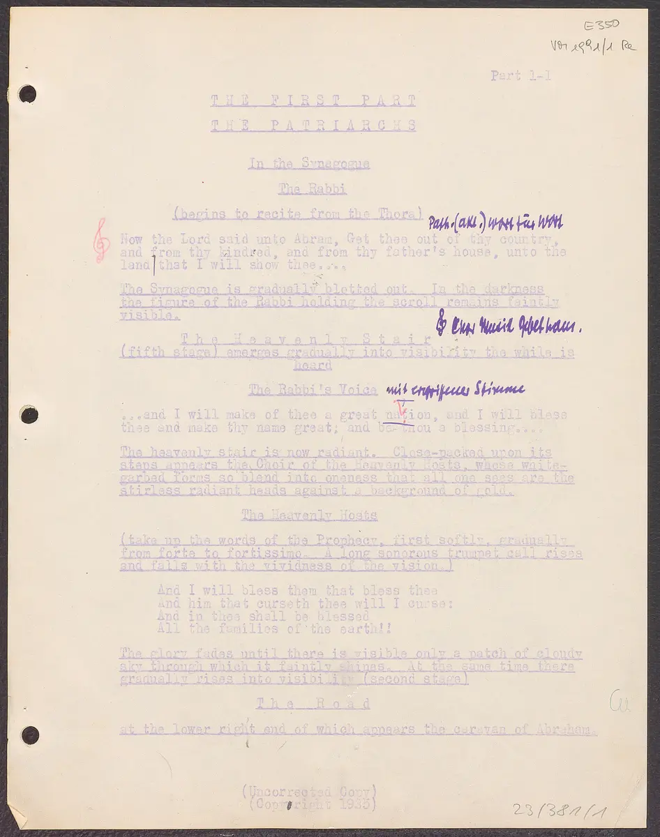 Der Weg der Verheißung. 1. Teil