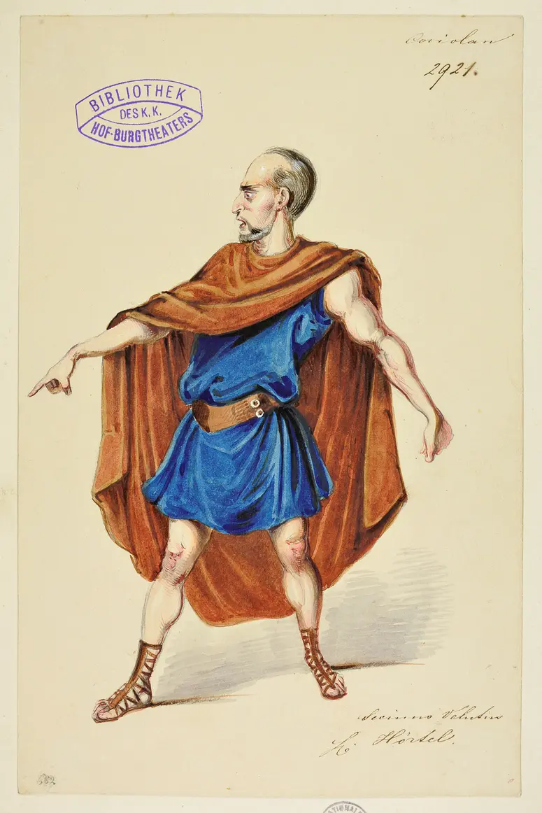 Coriolanus, Titel der Serie: Figurinen des k.k. Hof-Burgtheaters