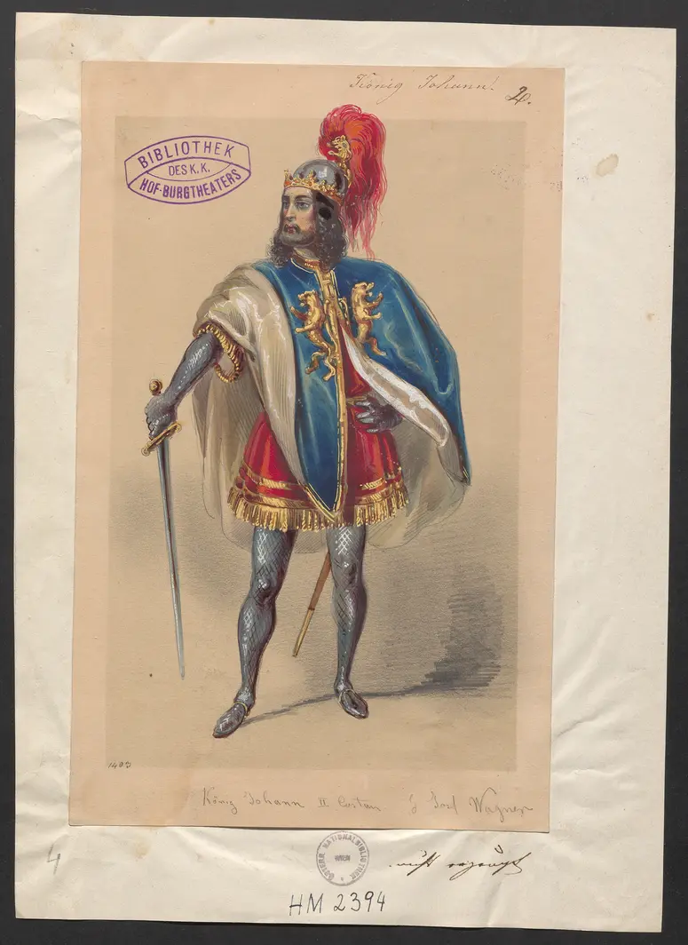 König Johann, Originaltitel: King John, Titel der Serie: Figurinen des k.k. Hof-Burgtheaters