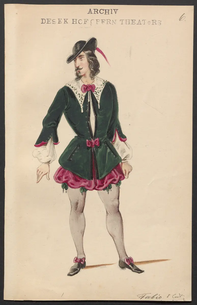 Die Barcarole, Originaltitel: La Barcarolle, ou l’Amour et la Musique, Titel der Serie: Figurinen des k.k. Hofoperntheaters