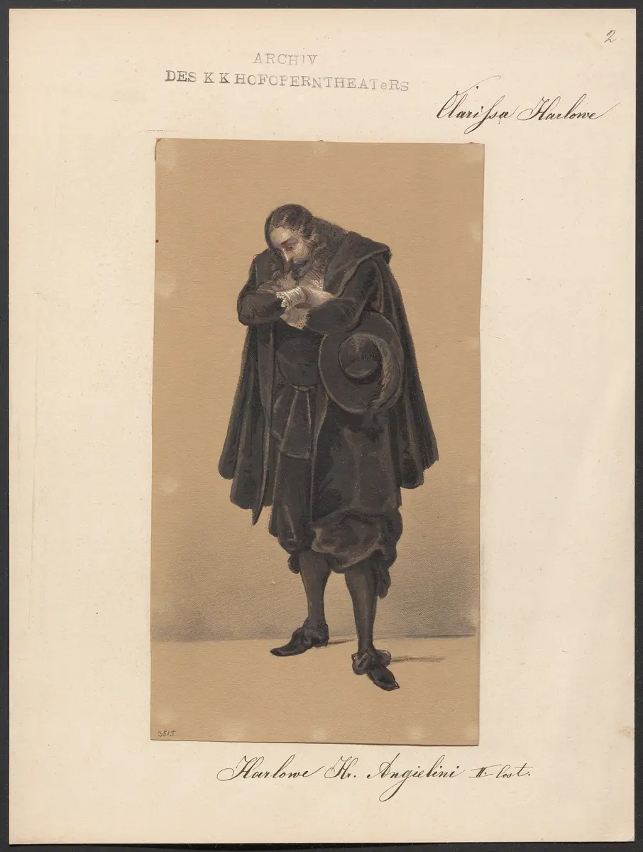 Clarissa Harlowe, Titel der Serie: Figurinen des k.k. Hofoperntheaters