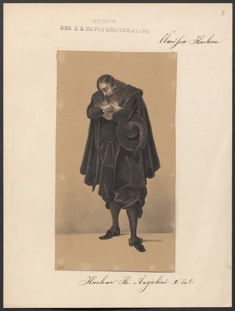Clarissa Harlowe, Titel der Serie: Figurinen des k.k. Hofoperntheaters