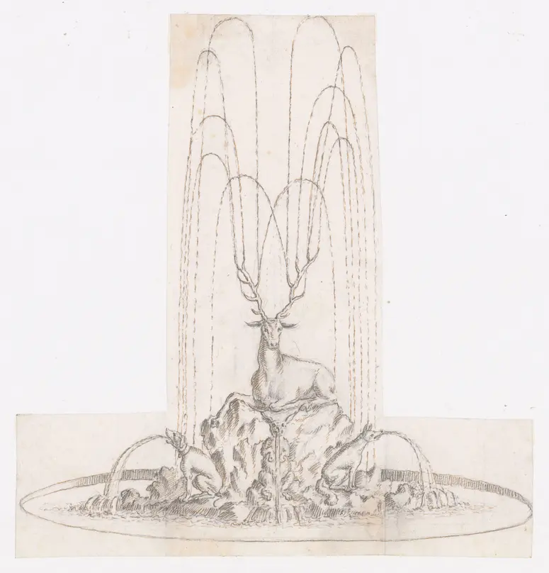 Springbrunnen mit Hirsch