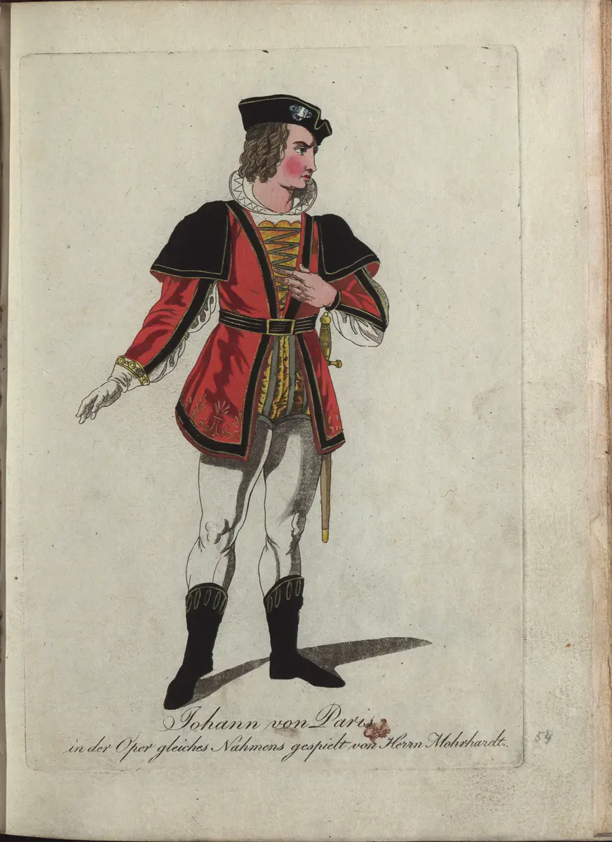 Johann von Paris, Titel der Serie: Auswahl schöner Costumes für Theater- und Ball-Anzüge