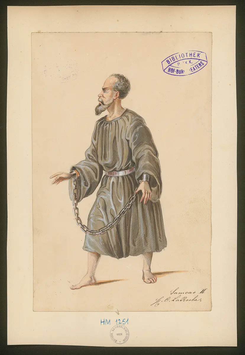 Herodes und Mariamne, Titel der Serie: Figurinen des k.k. Hof-Burgtheaters