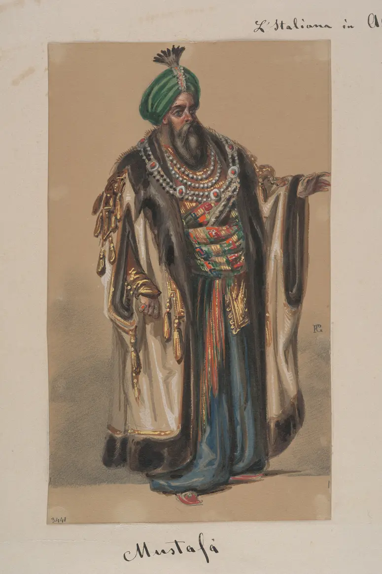 Die Italienerin in Algier, Originaltitel: L'italiana in Algeri, Titel der Serie: Figurinen des k.k. Hofoperntheaters
