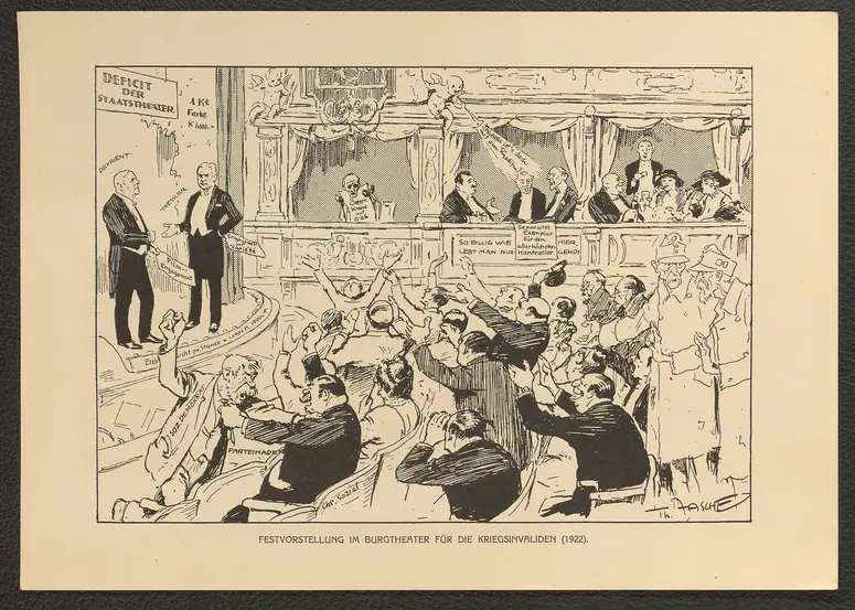 Festvorstelllung im Burgtheater für die Kriegsinvaliden. (1922), Titel der Serie: Theo Zasche's Lachendes Wien