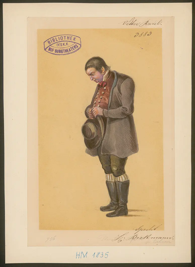Vetter Raoul, Titel der Serie: Figurinen des k.k. Hof-Burgtheaters