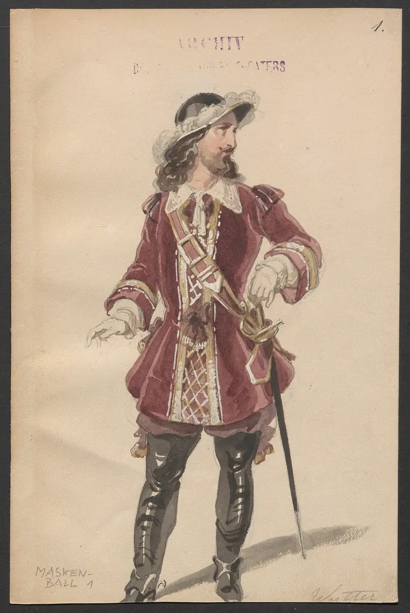 Ein Maskenball, Originaltitel: Un ballo in maschera, Titel der Serie: Figurinen des k.k. Hofoperntheaters