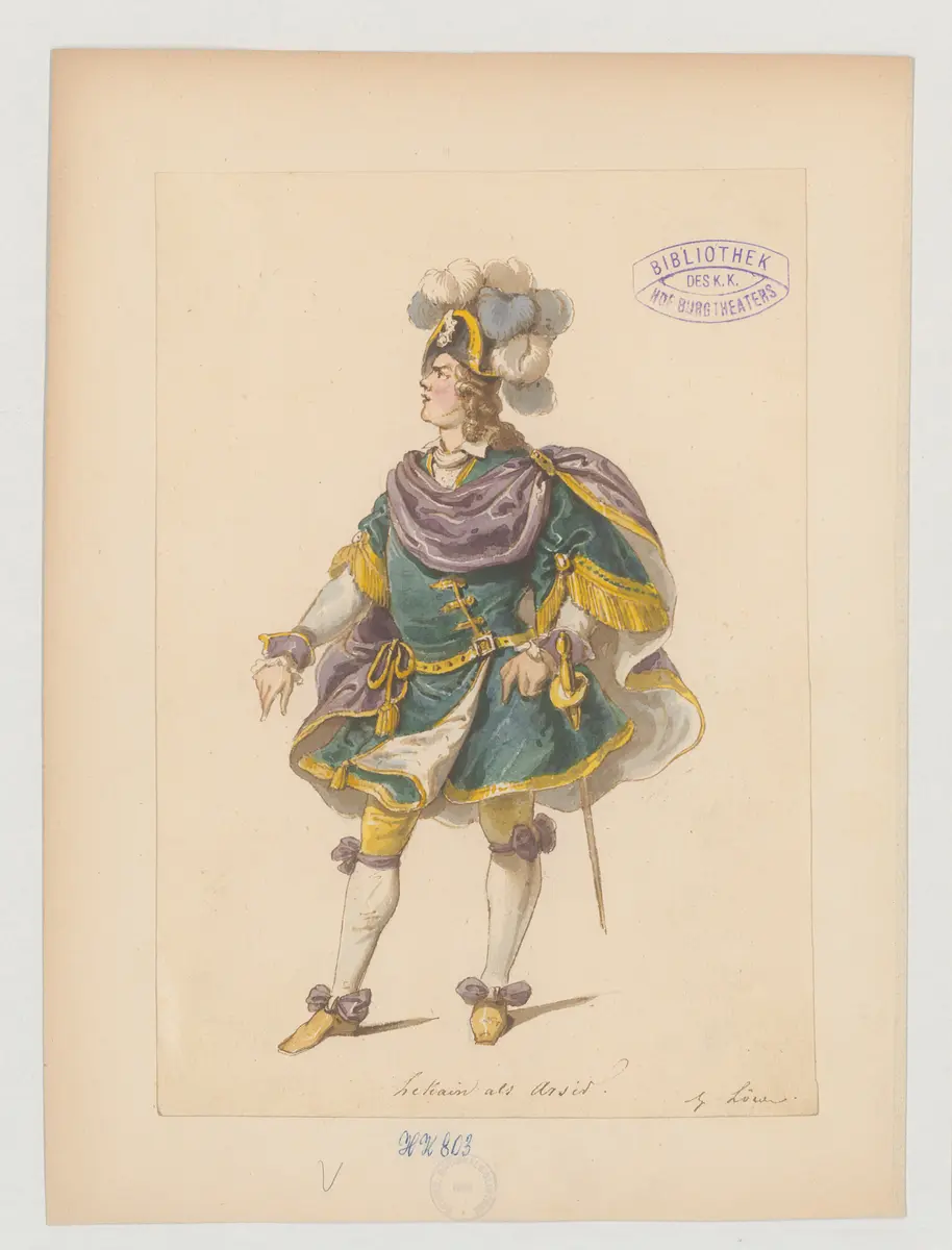 Die beiden Schauspieler, Titel der Serie: Figurinen des k.k. Hof-Burgtheaters