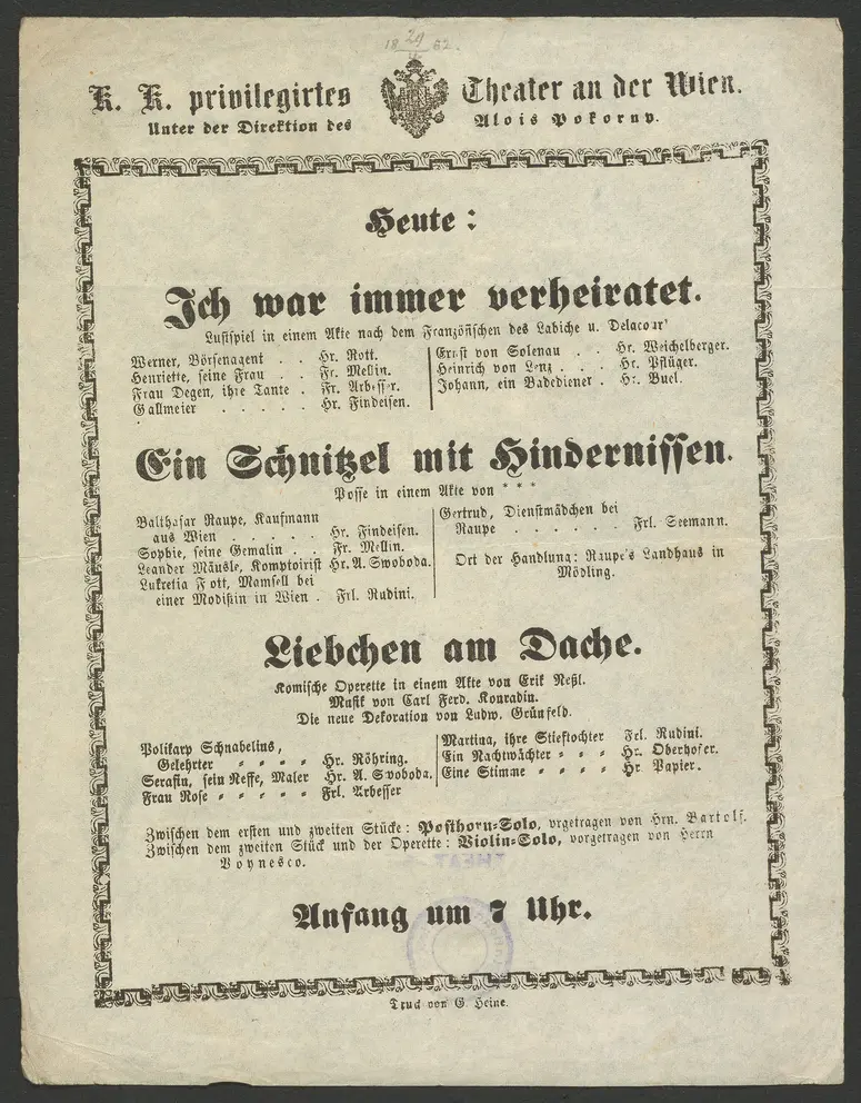 Ich war immer verheiratet, Ein Schnitzel mit Hindernissen, Liebchen am Dache