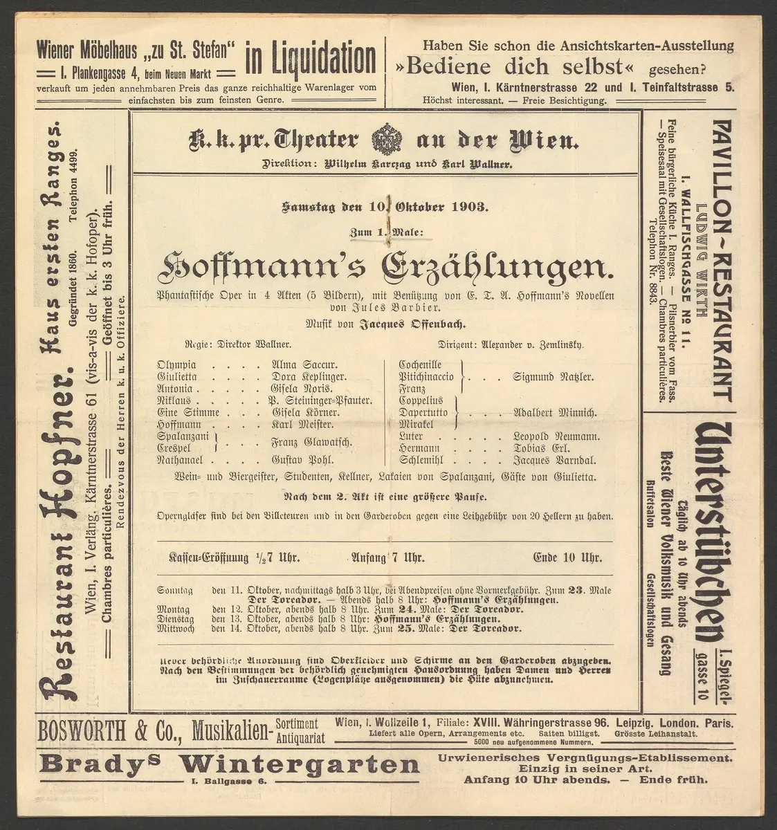 Hoffmann's Erzählungen, Alternativtitel: Hoffmanns Erzählungen