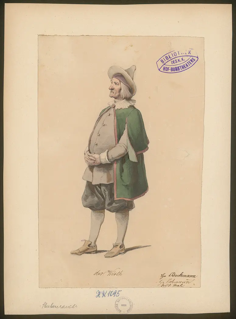 Die lustigen Weiber von Windsor, Originaltitel: The Merry Wives of Windsor, Titel der Serie: Figurinen des k.k. Hof-Burgtheaters