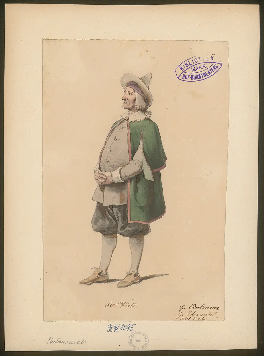 Die lustigen Weiber von Windsor, Originaltitel: The Merry Wives of Windsor, Titel der Serie: Figurinen des k.k. Hof-Burgtheaters