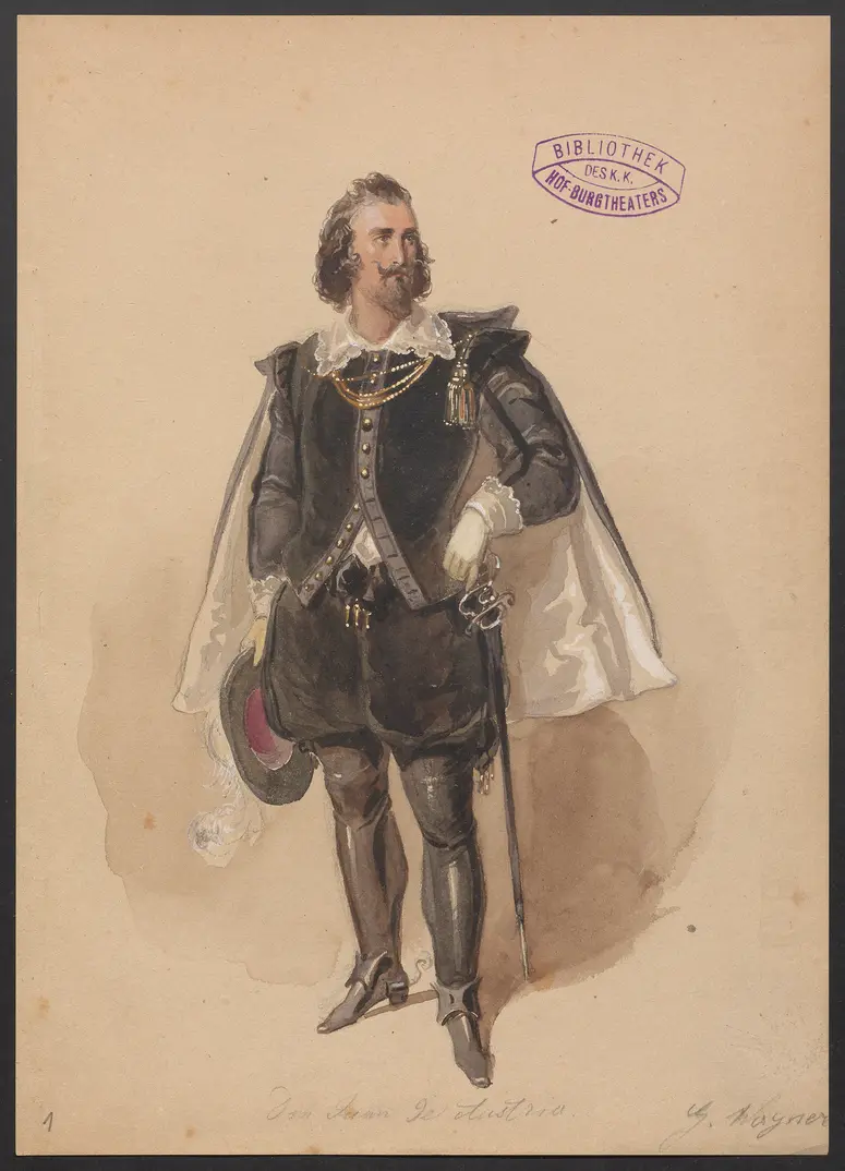Don Juan de Austria, Titel der Serie: Figurinen des k.k. Hof-Burgtheaters