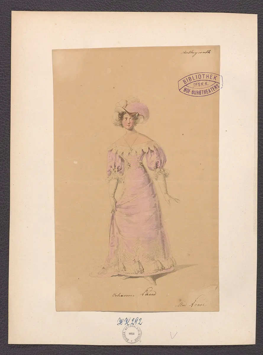 Parteiwut, oder Die Kraft des Glaubens, Titel der Serie: Figurinen des k.k. Hof-Burgtheaters