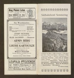 Kabarett Fledermaus, Titel in Vorlageform: Fledermaus 1911-12, Verweis auf Stücktitel: Das Viereck, Verweis auf Stücktitel: Das Wartehäuschen