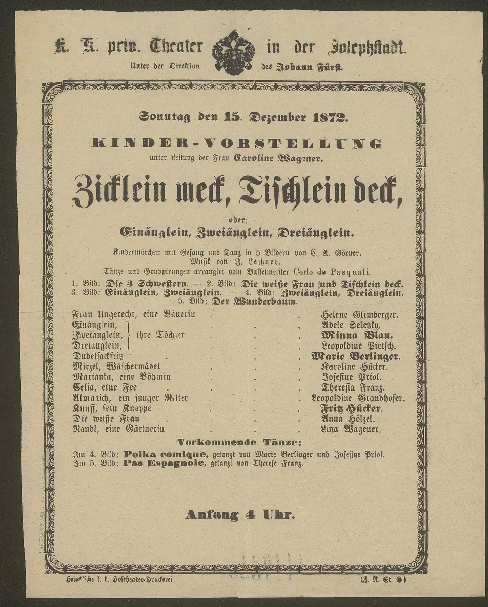 Zicklein meck, Tischlein deck oder Einäuglein, Zweiäuglein, Dreiäuglein