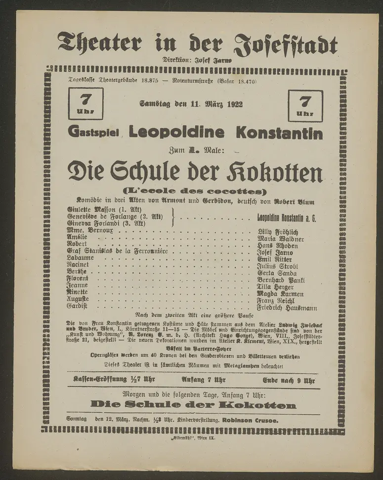Die Schule der Kokotten, L'école des cocottes (Originaltitel)